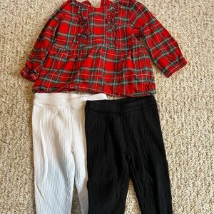 Carter’s Baby Girl Plaid Top w/ leggings